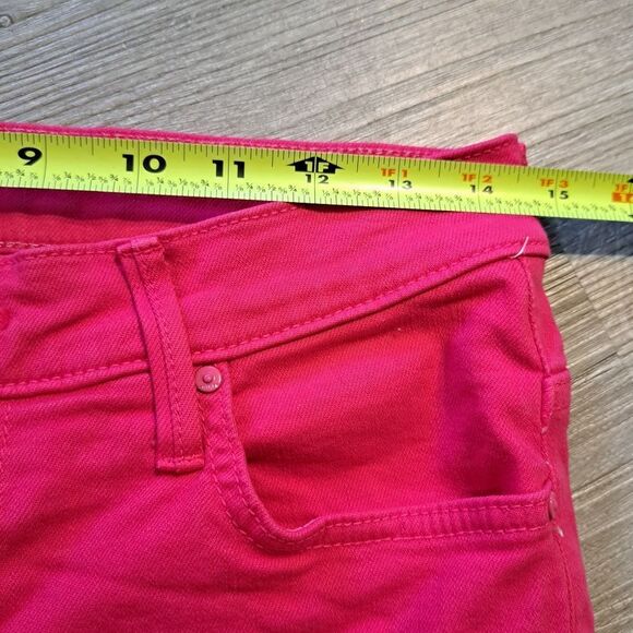 Mother The Insider High Rise Crop Step Fray Bootcut Jeans in Raspberry Sorbet 30 - Picture 7 of 15